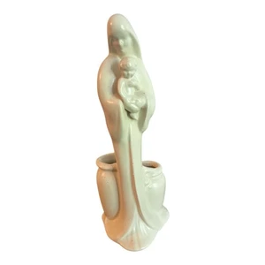 Vintage Haeger Keramik Madonna, Kind Übertopf Jungfrau Maria & Jesuskind Creme 11,5" - Bild 1 von 6
