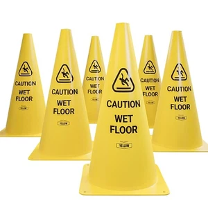 ® Commercial 15 Inch "Caution Wet Floor" Sign Cone, 6 ct., Easy to Use and Store - Picture 1 of 5
