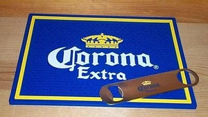 CORONA EXTRA BEER SPILL BAR MAT GLASS COASTER & BOTTLE OPENER NEW - Picture 1 of 1