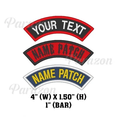 Custom Embroidered Top Rocker Sew on Patch Motorcycle MC Biker Badge 4" (B) - Image 1 of 4