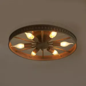 Rustic Candle Style Chandelier Lighting Steampunk Flush Mount Ceiling Light - Picture 1 of 3