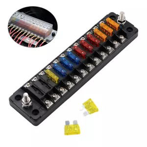 12 Way Blade Fuse Box Block Holder LED Indicator Auto Marine 12V 24V Waterproof - Picture 1 of 11