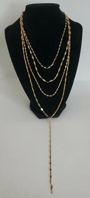 Thalia Sodi Gold Shimmer Choker Gargantilla Multi Length Chains - Image 1 of 4