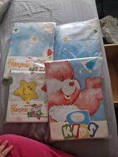 Vintage 80s Care Bears New Bedding Curtain Set Sheet Pillowcase Coloroll 