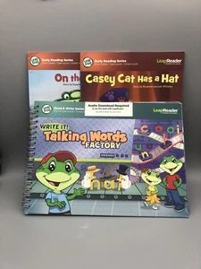 LeapFrog Lot of 3 LeapReader Writing Workbook Talking Words Factory Casey Cat - Picture 1 of 5