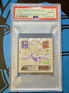 PSA 10 AMADA POKEMON JPNESE 2000 LUGIA 617 HYPER STICKER COLLECTION 3 - Picture 1 of 2