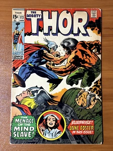 THOR Mighty Comic Marvel No. 172 Jan 1970 FN Menace Mind Slave Jane Foster - Picture 1 of 8