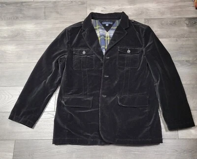 Blazer/chaqueta de terciopelo negro Tommy Hilfiger para hombre talla XXL Foto 1 de 4
