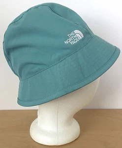THE NORTH FACE Girls Reversible Turquoise Teal Yellow Plaid SPF 30 Outdoor Hat - Picture 1 of 8