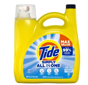 Tide Simply Liquid Laundry Detergent, Refreshing Breeze, 168 oz, 128 Loads