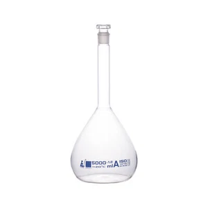 Eisco Labs 5000ml Volumetric Flask with Stopper - Class A Borosilicate Glass - Picture 1 of 1