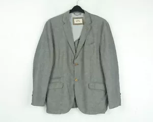 Camel Active Hombre Ru 42 US Blazer Eu 52 Chaqueta Sport Abrigo Gris Lino Cotton - Imagen 1 de 9