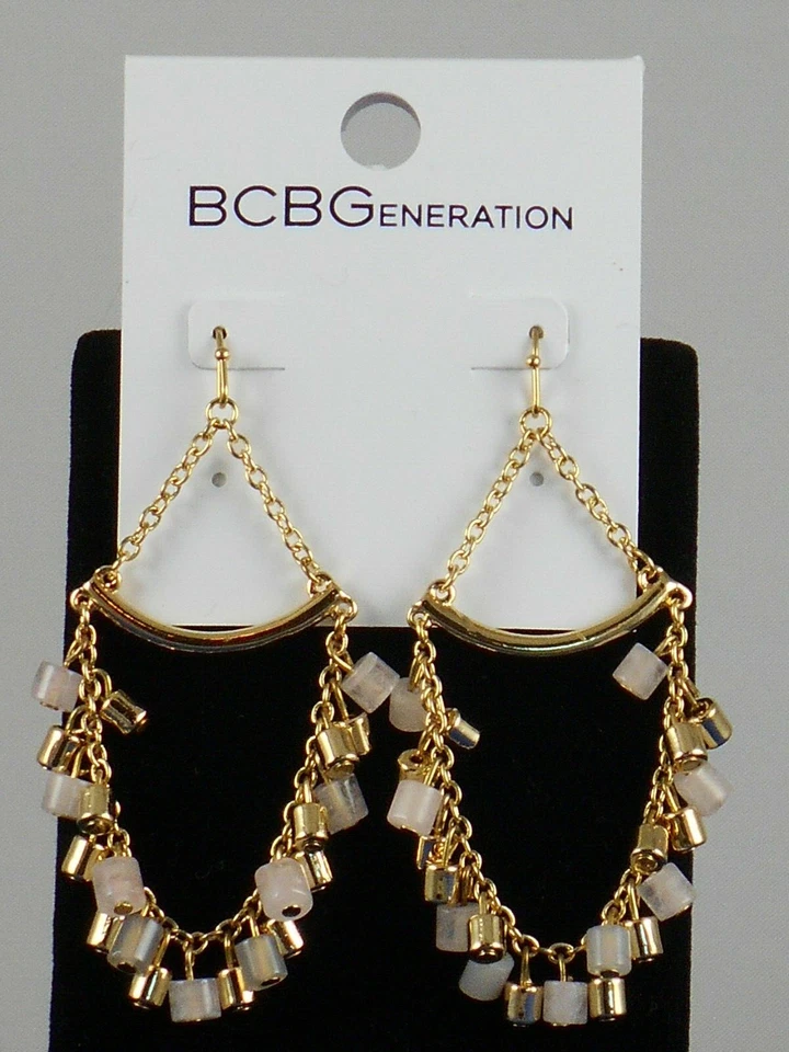 Pendientes trapecio BCBG BCBGeneration tono dorado rosa pálido con cuentas $24 Foto 1 de 1