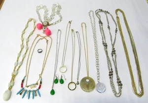 LOTE De Colección De 17 Collares/Pendientes/Anillo Oro Plata Piedra - Imagen 1 de 11