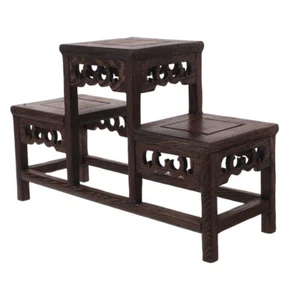 Rustic Wooden Shelf 3 Tier Display Shelf Tiered Wood Rack Wooden Bookshelf - Picture 1 of 12
