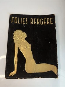 Folies Bergere Program Cabaret Music Hall Paris France Velvet Cover Gold Emboss - Picture 1 of 12