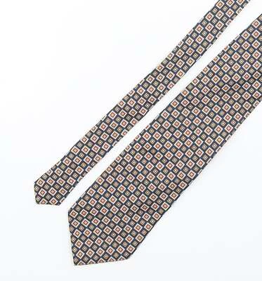 Leonardo Stelli Mens Multicoloured Geometric Silk Pointed Tie One Size - Изображение 1 из 4