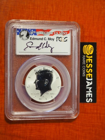 2014 W REVERSE PROOF SILVER KENNEDY HALF DOLLAR PCGS PR70 FS EDMUND MOY SIGNED Cover
