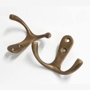 Dekorativer 1,4 Zoll Messing Duo Wandhaken für Hüte, Mäntel und Kleider - - Bild 1 von 16
