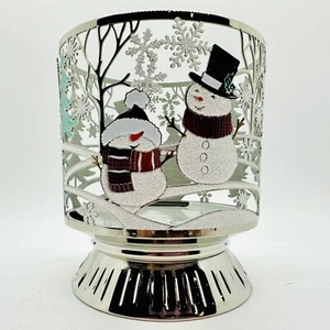 Bath & Body Works HOLIDAY SNOWMAN SCENE 3-Wick Luminary CANDLE HOLDER Sleeve - Picture 1 of 5