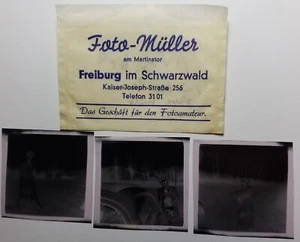 Frau Sonnenbrille ca. 1950er 3x Foto Negativ Foto-Müller Freiburg im Schwarzwald - Picture 1 of 3