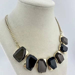 "Collar de 20"" Office Chic lindo azul marrón imitación gema tono dorado llamativo" - Imagen 1 de 7