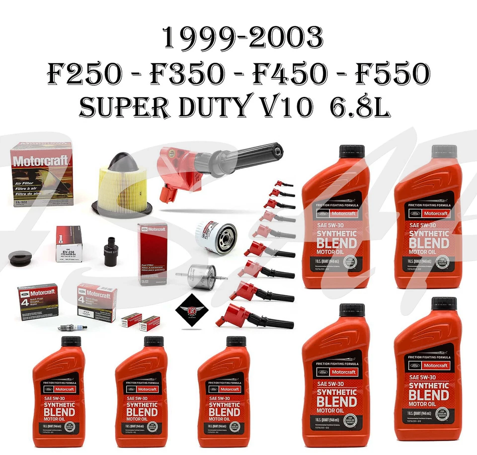 Kit de puesta a punto para Ford F550 Super Duty V10 2000 bobina de encendido 6,8 L DG508 FG872 Foto 1 de 1