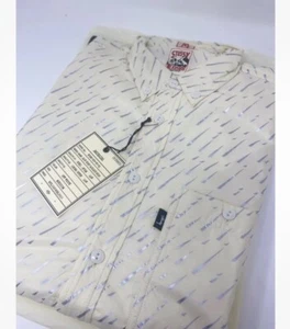 Camisa Embalable Stussy Japón Estampado Lluvia (Blanca) Nueva en Caja PIEZA RARA - Talla GRANDE - Imagen 1 de 12