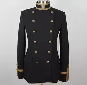 Ralph Lauren Purple Label Collection jacket 6 officers black gold double breated - Picture 1 of 11