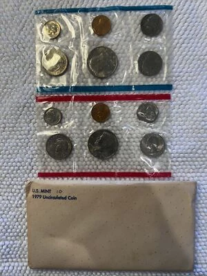 1979 US Mint 12 Coin Uncirculated Set Complete Philadelphia & Denver OGP  - Image 1 of 4