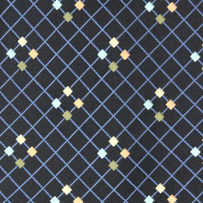 Corbata Ben Sherman Smart Azul Rejilla en Negro Geométrica Diseño de Punta Cuadrada Seda Cuello Foto 1 de 4