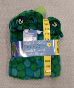 Saint Eve Dragon green Youth Hooded Fleece fuzzy character Sleeper xs s m - Picture 1 of 3