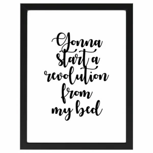 Don't Look Back In Anger, Revolution, Bett, Oase, Text, Poster, Druck A4 A5 A6 - Bild 1 von 2