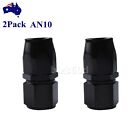 2X An10 10An Straight Swivel Hose End Fitting Adapter Gas Oil Fuel Line Black