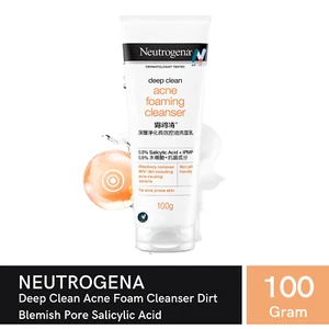 NEUTROGENA Deep Clean Acne Foam Cleanser Dirt Blemish Pore Salicylic Acid 100gr - Picture 1 of 23