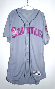 Majestic Authentic Team Issued Seattle Mariners Mother's Day Flex Base Jersey 46 - Picture 1 of 5
