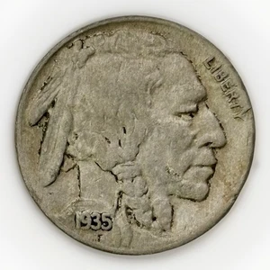 Buffalo Nickel 1935 • Fecha completa • Moneda tipo circulada • Legible sin problemas - Imagen 1 de 2