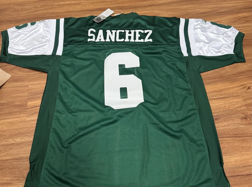 Camiseta retro auténtica retro de Mark Sanchez Jets para hombre NUEVA con etiquetas 54 venta al por menor $250 XL Foto 1 de 2