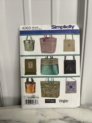 Simplicity Pattern 4263 Purses and Handbags Uncut - Image 1 of 3
