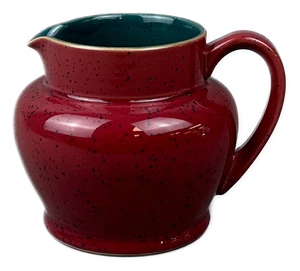 Barco Denby Harlequin Gravy redondo verde rojo Inglaterra - Imagen 1 de 5