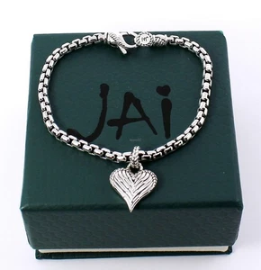 John Hardy JAI Symbols Love 3.7mm Box ANGEL WING Sterling Silver Bracelet-SM NIB - Picture 1 of 22