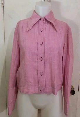 Chaqueta Corta Vintage Años 60 Portofino Rosa Salmón Mod Talla L/XL Ligera Hecha en Italia Foto 1 de 4