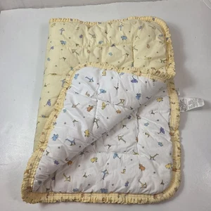 carter's john lennon qulted blanket double sided white yellow - Picture 1 of 7