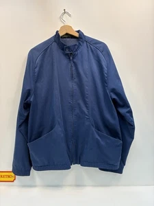 Vintage Lyle & Scott La Femme Harrington Jacket Blue Zip Up 80s 90s Retro Size L - Picture 1 of 4
