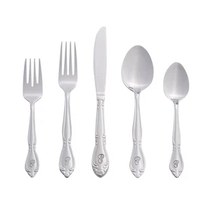Rose Monogrammed Flatware Set 46 Piece Silverware - P - Utensils Set with Ser... - Picture 1 of 9