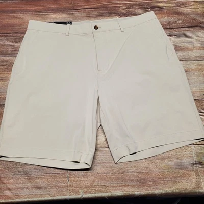 NUEVO Pantalones Cortos de Golf Greg Norman Para Hombres Talla 38 Caqui Performance Tech Chino Foto 1 de 4