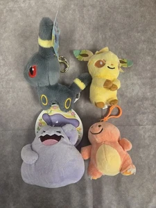 4 llaveros de peluche Pokemon Charmander, Ditto, Umbreon, Leafeon - Imagen 1 de 1