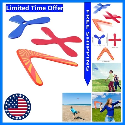 Set of 3 Returning Boomerang, Wood and Soft Boomerang for Athletes, for Sport... - Image 1 of 4