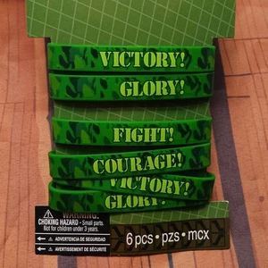 Kids Party Army Bracelets Boys Girls Favors Bracelet Birthday Wrist Bands 6 Pack - Picture 1 of 3
