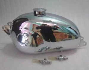 Hodaka Chrome Gas Tank 125 Combat Wombat Model 95 Super Rat Road CAP TAP/FIT FOR - Picture 1 of 7